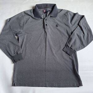 Chaps Ralph Lauren Long Sleeve Polo LARGE GRAY 100% cotton